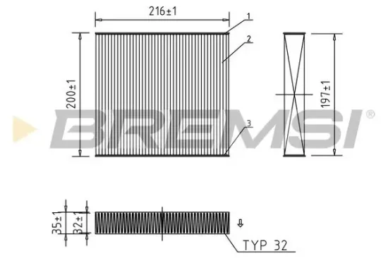 Filter, Innenraumluft BREMSI FC0078 Bild Filter, Innenraumluft BREMSI FC0078