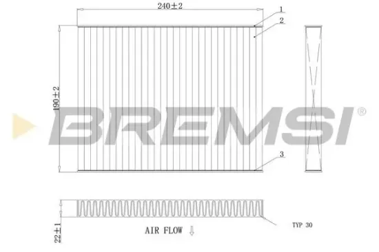 Filter, Innenraumluft BREMSI FC0081A Bild Filter, Innenraumluft BREMSI FC0081A