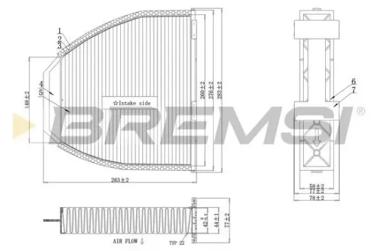 Filter, Innenraumluft BREMSI FC0083A Bild Filter, Innenraumluft BREMSI FC0083A