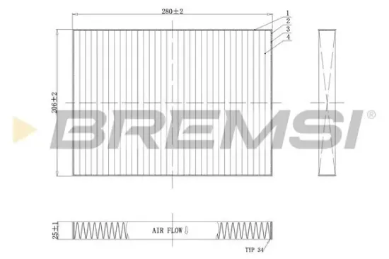 Filter, Innenraumluft BREMSI FC0084C Bild Filter, Innenraumluft BREMSI FC0084C
