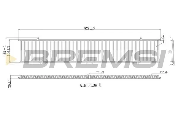 Filter, Innenraumluft BREMSI FC0085