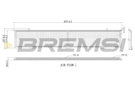Filter, Innenraumluft BREMSI FC0085 Bild Filter, Innenraumluft BREMSI FC0085