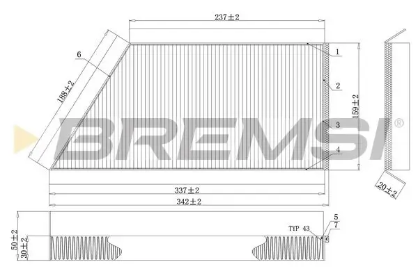 Filter, Innenraumluft BREMSI FC0088C
