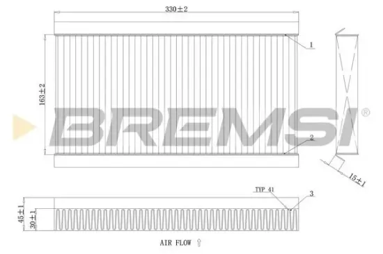 Filter, Innenraumluft BREMSI FC0090A Bild Filter, Innenraumluft BREMSI FC0090A