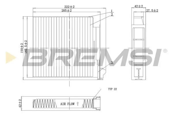 Filter, Innenraumluft BREMSI FC0093C