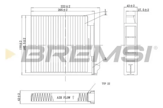 Filter, Innenraumluft BREMSI FC0093C Bild Filter, Innenraumluft BREMSI FC0093C