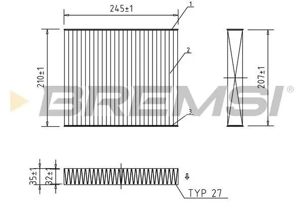 Filter, Innenraumluft BREMSI FC0094A