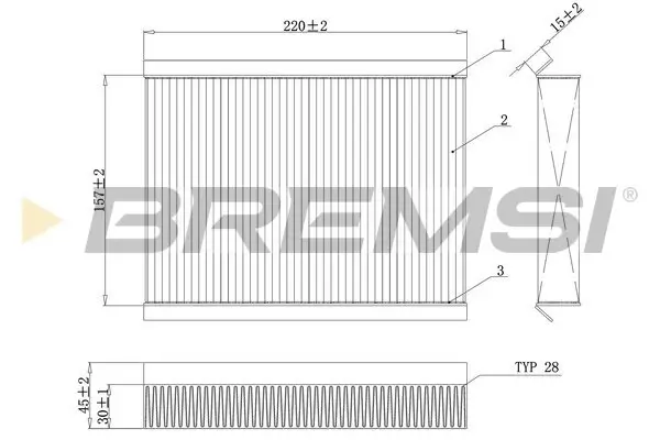 Filter, Innenraumluft BREMSI FC0168C