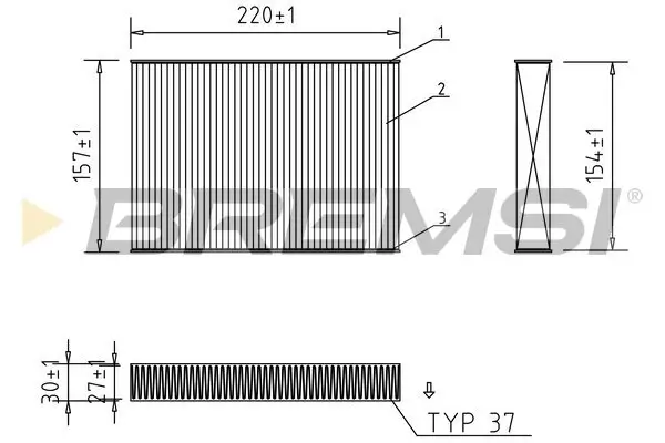 Filter, Innenraumluft BREMSI FC0168