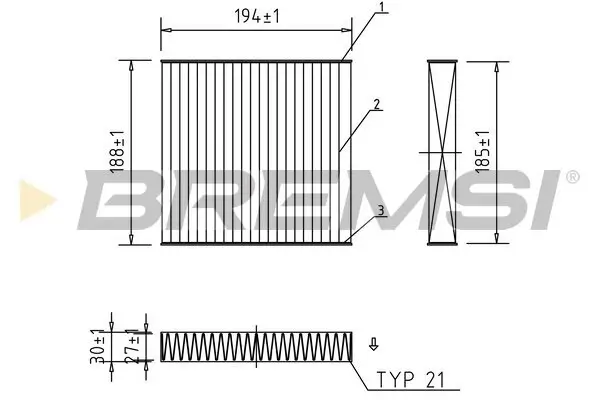 Filter, Innenraumluft BREMSI FC0171A