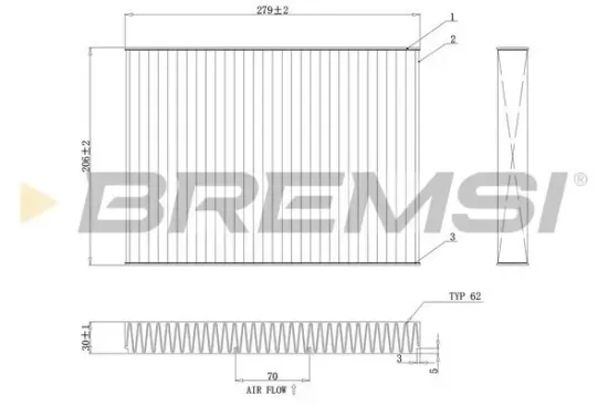Filter, Innenraumluft BREMSI FC0181 Bild Filter, Innenraumluft BREMSI FC0181