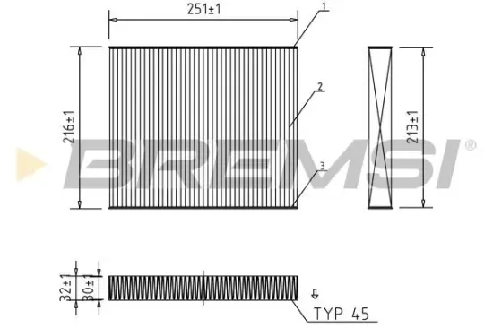 Filter, Innenraumluft BREMSI FC0183 Bild Filter, Innenraumluft BREMSI FC0183