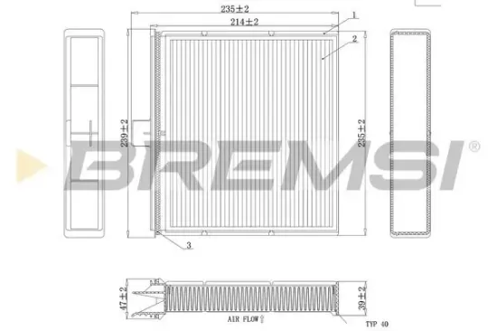 Filter, Innenraumluft BREMSI FC0401 Bild Filter, Innenraumluft BREMSI FC0401