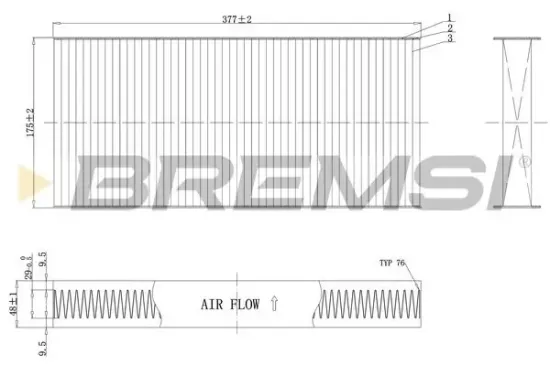Filter, Innenraumluft BREMSI FC0403 Bild Filter, Innenraumluft BREMSI FC0403