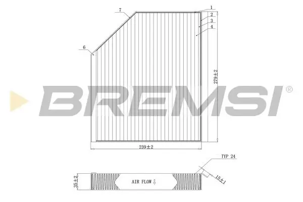 Filter, Innenraumluft BREMSI FC0406C