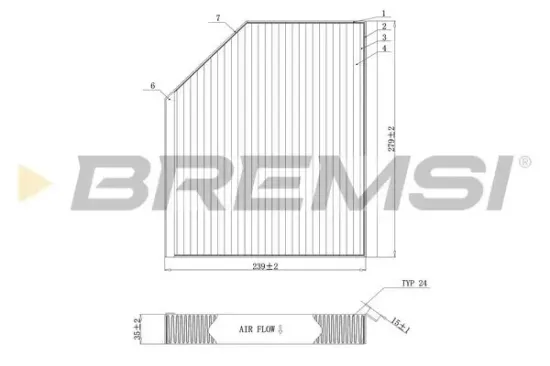 Filter, Innenraumluft BREMSI FC0406C Bild Filter, Innenraumluft BREMSI FC0406C