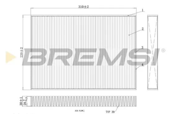 Filter, Innenraumluft BREMSI FC0410C Bild Filter, Innenraumluft BREMSI FC0410C