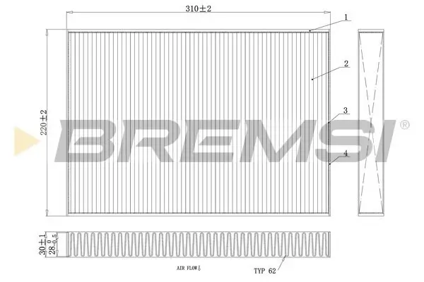 Filter, Innenraumluft BREMSI FC0410