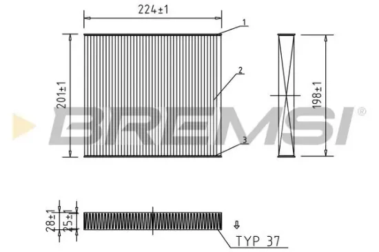 Filter, Innenraumluft BREMSI FC0418 Bild Filter, Innenraumluft BREMSI FC0418