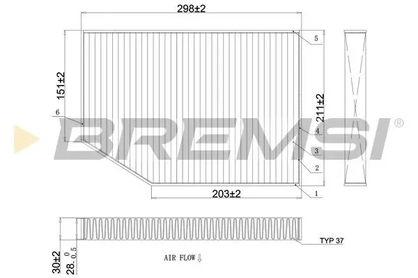 Filter, Innenraumluft BREMSI FC0421C
