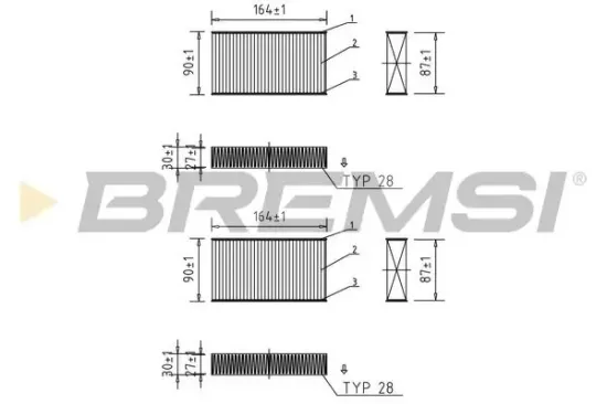 Filter, Innenraumluft BREMSI FC0425 Bild Filter, Innenraumluft BREMSI FC0425