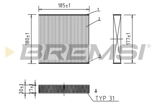 Filter, Innenraumluft BREMSI FC0427
