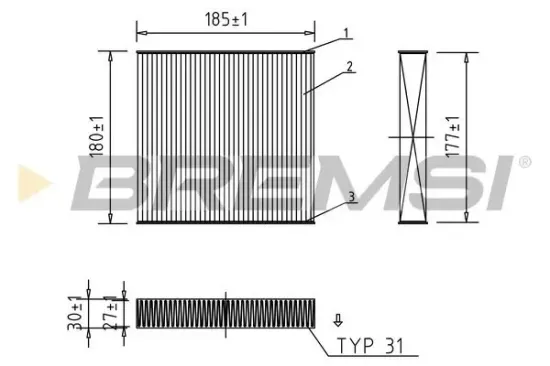 Filter, Innenraumluft BREMSI FC0427 Bild Filter, Innenraumluft BREMSI FC0427