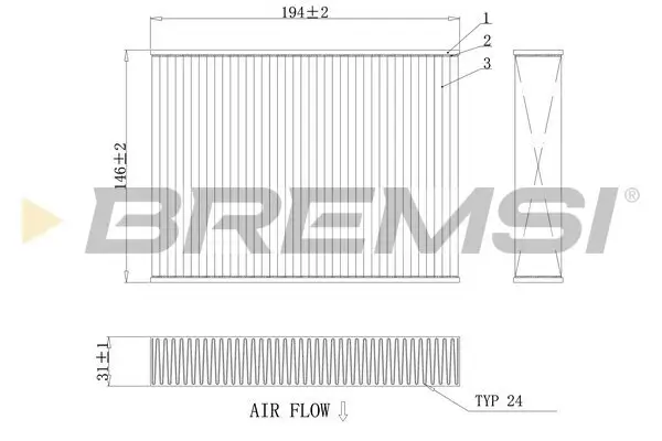Filter, Innenraumluft BREMSI FC0432A