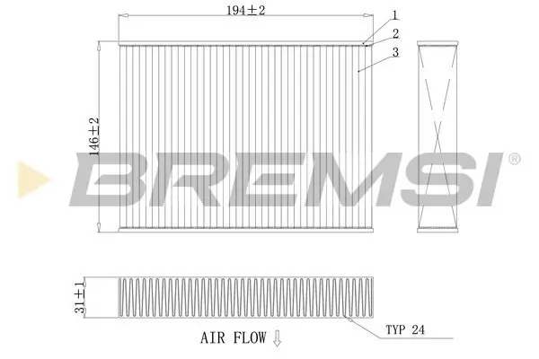 Filter, Innenraumluft BREMSI FC0432C