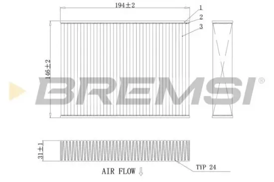 Filter, Innenraumluft BREMSI FC0432C Bild Filter, Innenraumluft BREMSI FC0432C