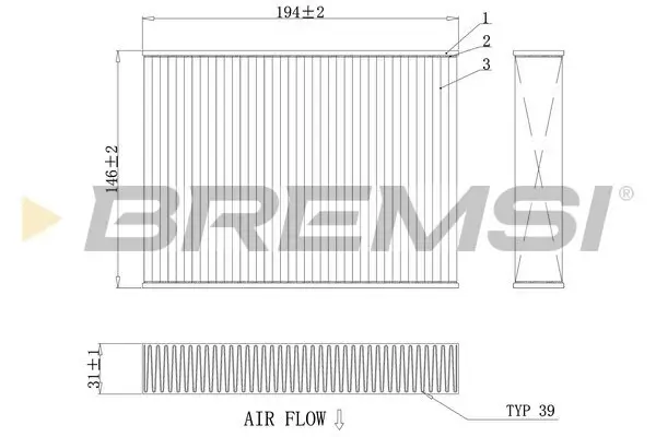 Filter, Innenraumluft BREMSI FC0432