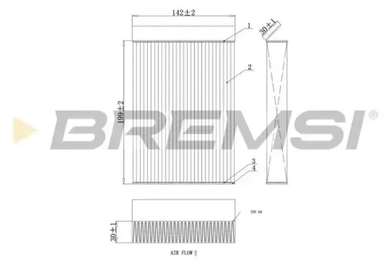 Filter, Innenraumluft BREMSI FC0435 Bild Filter, Innenraumluft BREMSI FC0435