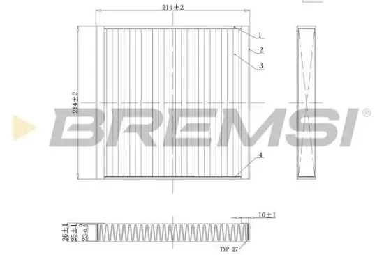 Filter, Innenraumluft BREMSI FC0437C Bild Filter, Innenraumluft BREMSI FC0437C