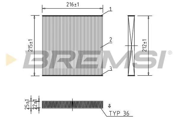 Filter, Innenraumluft BREMSI FC0437