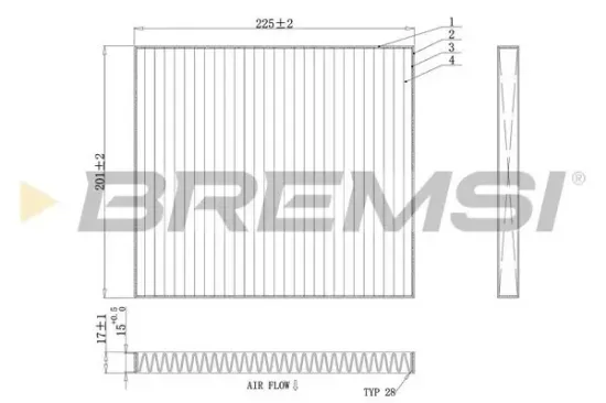 Filter, Innenraumluft BREMSI FC0447C Bild Filter, Innenraumluft BREMSI FC0447C
