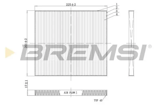 Filter, Innenraumluft BREMSI FC0447