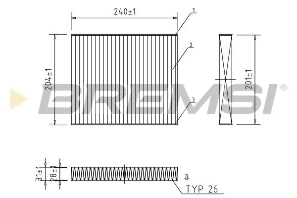 Filter, Innenraumluft BREMSI FC0449A