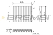 Filter, Innenraumluft BREMSI FC0449A