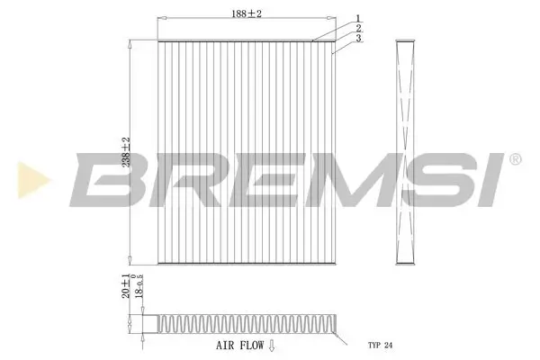 Filter, Innenraumluft BREMSI FC0451A