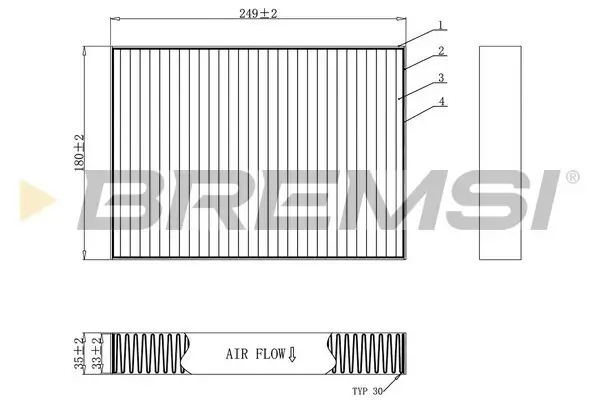Filter, Innenraumluft BREMSI FC0457C