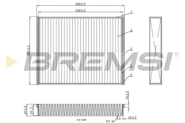 Filter, Innenraumluft BREMSI FC0459