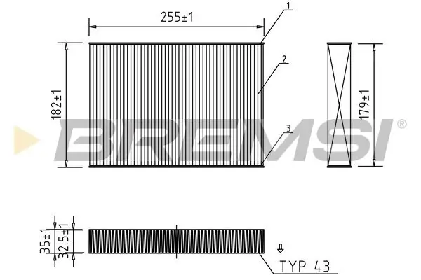 Filter, Innenraumluft BREMSI FC0462