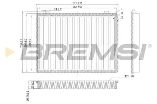 Filter, Innenraumluft BREMSI FC0466C Bild Filter, Innenraumluft BREMSI FC0466C