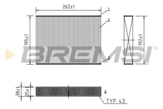 Filter, Innenraumluft BREMSI FC0469 Bild Filter, Innenraumluft BREMSI FC0469
