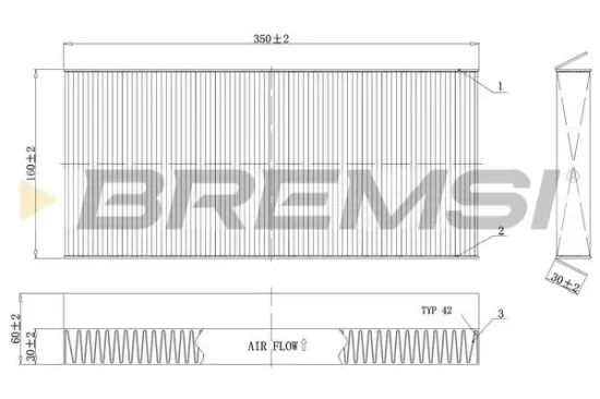 Filter, Innenraumluft BREMSI FC0480C Bild Filter, Innenraumluft BREMSI FC0480C