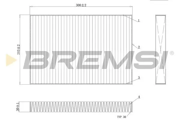 Filter, Innenraumluft BREMSI FC0495C