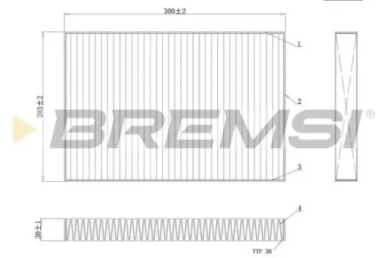 Filter, Innenraumluft BREMSI FC0495C Bild Filter, Innenraumluft BREMSI FC0495C