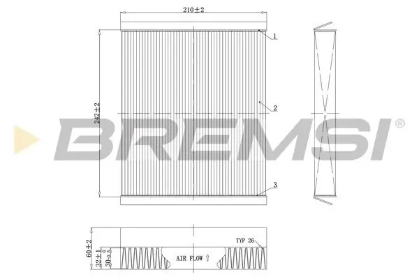 Filter, Innenraumluft BREMSI FC0501C