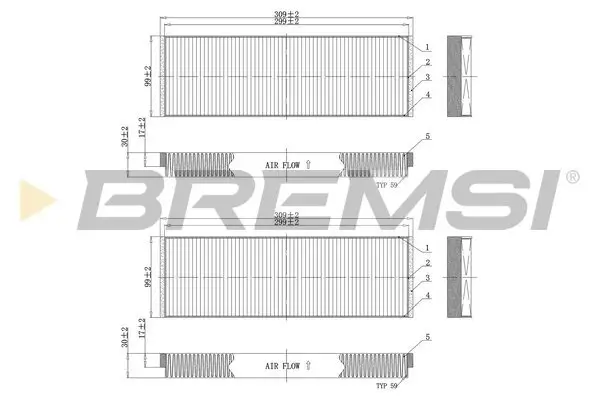 Filter, Innenraumluft BREMSI FC0851