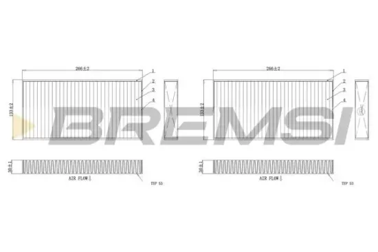 Filter, Innenraumluft BREMSI FC0859 Bild Filter, Innenraumluft BREMSI FC0859